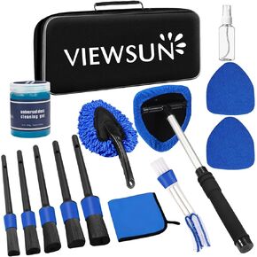 TiewSun Windshield Cleaner Tool ، 14pcs Car Interior Cleaning Kit ، Carning Detains Citner Interior Cleaner ، Carning Depansed Care ، Hame Cleaning Gel ، Inside Cleaning Supplies Expensory for Women Men