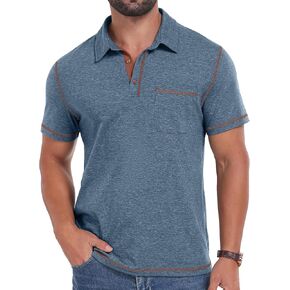 قمصان بولو قصيرة الأكمام من Sailwind Men Shirts Summer Summer Classic Collared مع جيب