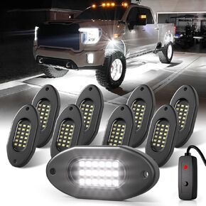 Honalia LED ROCK LIGHTS FOR TRUCKS 12 PODS ، RGB Truck Rock Lights مع وضع موسيقى التحكم في التطبيق ، و Neon Light Kits for UTV ATV RZR Golf Cart