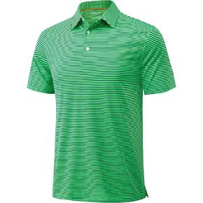 MAGCOMSEN Men's Polo Shirts Short Sleeve Striped Golf Polos UPF 30+ Dry Fit Performance Casual Collared Shirt
