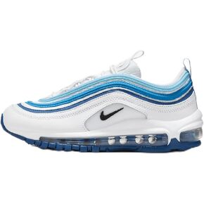 Nike Air Max 97 Big Kids’ Shoes (921522-120, Summit White/Court Blue/Aquarius Blue/Black) Size 6