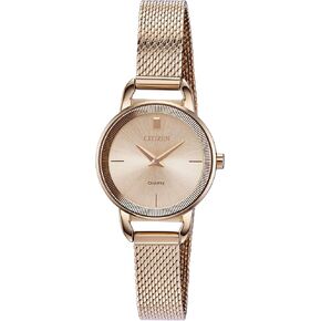 Citizen Quartz Womens Watch ، الفولاذ المقاوم للصدأ ، كلاسيكي ، وردة الذهب (الطراز: EZ7003-51X)