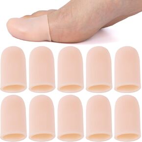 10 Pcs Gel Toe Protectors for Big Toe, Soft Toenail Cushions, Elastic Toe Cap Covers, Toe Sleeves for Ingrown Toenails, Calluses, Missing Toenails, Hammer Toes, Blisters, Corns