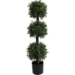 3ft Artificial Outdoor Boxwood Topiary Trees, UV Resistant, Indoor and Outdoor Fake Trees Patio Display Plants