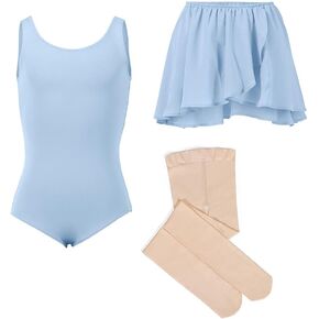 Tank Leotard Outfit with Leotard, Skirt, Tights for Toddlers/Little Girls/Young Girls