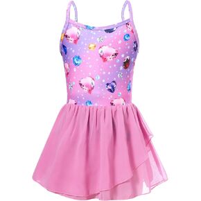 ثياب باليه للبنات ، ثياب الجمباز مع مجموعة رقص Camisole Skirt 4-8 سنوات