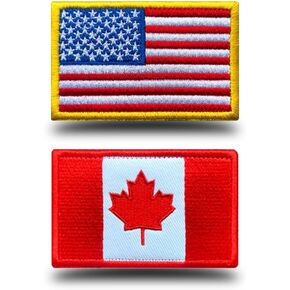 US Flag Canadian Flag Patch, Antrix 2 Pack American Flag Canada Flag Patch Military Tactical Emblem Badge Patches