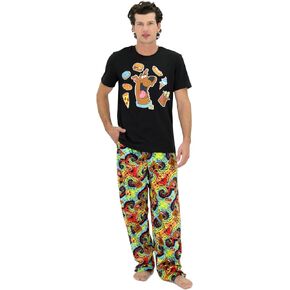 Handcraft Scooby doo Pajamas للرجال ، 2 قطعة Scooby doo Pajama Pants & Shirt Loungewear مربع للبالغين والأحجام S-XL