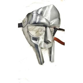 MF Doom Mask Roman Gladiator Face Mask Medieval Armor Steel Costume 18g Re-Enactment Steel Fantasy Warrior Halloween Face MASK Silver (MF-DOOM)