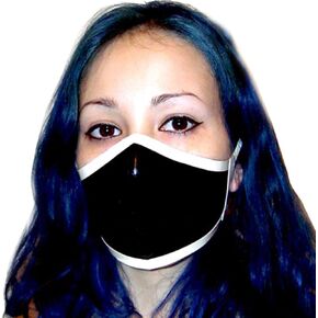 ABWL Black Latex Mask with White Trim,Unisex Half Face Latex Rubber Mask for Fetish Cosplay Costumes