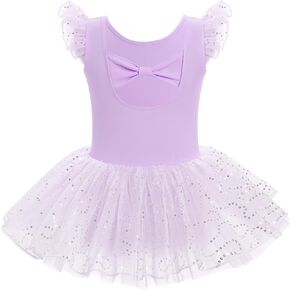 Afavom Ballet Leotard for Girls Toddler Farkle Sequin Ballet Dance Dance Dutout Bowknot Ballerina Dancewear Costume in Saudi Arabia