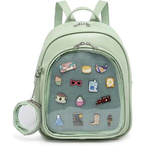 Kawaii Backpack PU Leather Ita Bag Aesthetic Cute Purse Pin Display