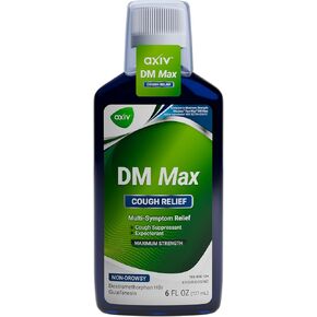 Axiv DM Max السعال السائل والطبقة الباردة للبالغين ، الطب البارد والأنفلونزا لتخفيف المخاط الزائد ، 6 أوقية