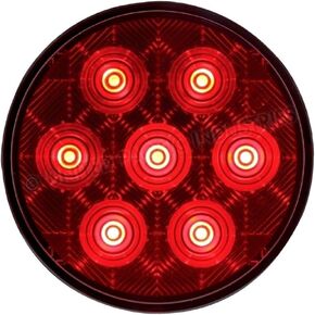 United Pacific 39117 - Brake/Tail/Turn Signal Light - 7 Led 4" Competition Series, Red Led/Red Lens