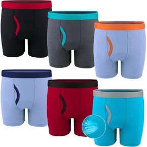 6 Pack Boys Mesh Boxer Brief - Breathable Soft Tagless Moisture-Wicking Underwear