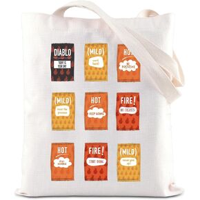 KUIYAI Taco Sauce Inspired Tote Bag Hot Sauce Lover Gift Taco Sauce Packets Gift Mexican Foodie Gift Taco Seasoning Mix Gift