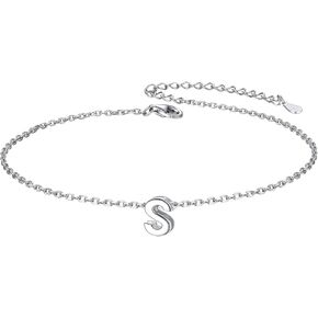 CHICSILVER 925 Sterling Silver Silver Pracelets ORAL في الكاحل للنساء ، خطاب بسيط من Anklets Orial Beach Foot Chain alphabet Jewelry