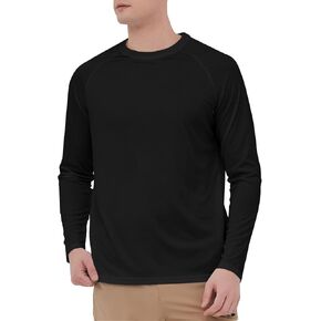 HYCOPROT Men's Rash Guard Shirts UPF 50+ Sun Protection Fishing Shirts for Men UV Long Sleeve Quick Dry Swim Shirt Running in Kuwait