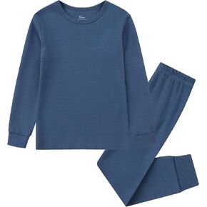 مجموعة O2 Baby Organic Boys Girls Pajama مجموعة ، من قطعتين من الأكمام الطويلة و Pants Pajamas ، Toddler Snug Fit Sleepwear