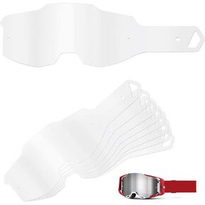 Goggles Tear Offs مقابل 100 ٪ Armega Goggle Lens Seads Seads للدراجة الترابية والموتوكروس - 25 حزمة