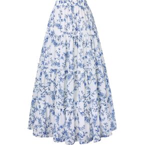 Scarlet Darkness Summer Skirts for Women Maxi Long Floral Skirt Flowy Tiered Renaissance Skirt in Saudi Arabia