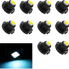 10pcs T4.2 LED LED LID LIGHTIORIOR LIGHT ، T4 LIGHT DASH LIGHT 12V IP65 3030 SMD SMD ANDREATION مصباح مصباح مؤشر مصباح مؤشر ، 0.39 بوصة × 0.27 بوصة LED لتوفير الطاقة LED A/C CAR Lantern (أبيض)