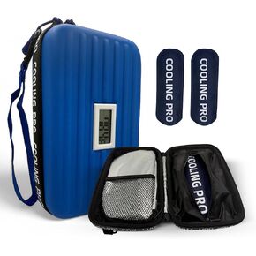 Insulin Cooler Travel Case TSA Approved with Temperature Display, Diabetic Medicine Cooling Bag Insulin Pen Cooler Travel Case, Diabetes Bag for Supplies with 2 Ice Packs (Orange)