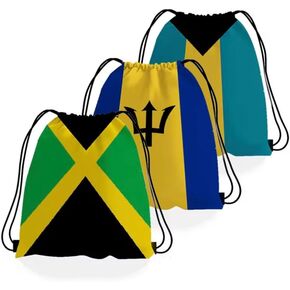 Jamaica Flag Bag | Drawstring Flag bag | Outdoor Bag | Hiking Travel Bag| Jouvert Carnival Flag Bag with adjustable straps and zip (Jamaica)