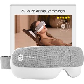 Freed Mind 3 Eye Massager & Bluetooth Heat Sleep mask,Father Gift Sets |with Suede Storage Bag | Migraine Relief,Relaxation,Bedtime Stress Relief | White Noise,3D airbag kneading| Smart Head Massager