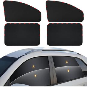 4PCS Car Side Window Sun Shades with Magnetic, 100% Blackout UV Protection Privacy Curtains, Car Window Shade Covers for Baby, Universal Auto Accessories Fits for Camping, Travel, Napping