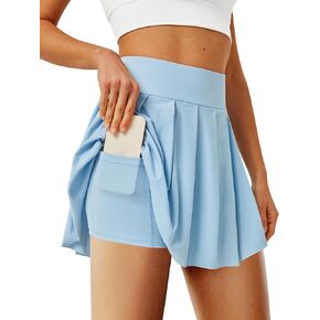 Pleated Tennis Skater Skirts for Women with Inner Shorts Pockets Sports Mini Skirt Flowy Golf Athletic Workout Skort