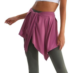 Women Gym Wrap Skirt Quick Dry Athletic Wrap Shirt Tennis Ballet Running Dance تمرين صالة ألعاب رياضية من أعلى تنورة يوجا تغطية لأعلى