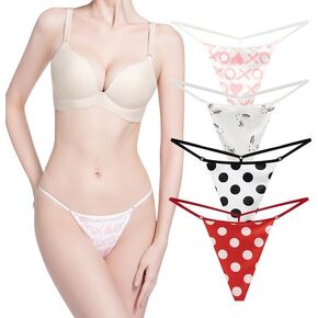 VISSAY Women's Cotton Seamless Thongs - No Show Breathable Underwear, Soft Comfortable G-String & Cheeky Panties