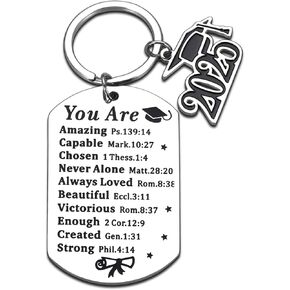 2025 Graduation Keychain, 5th 8th Grade Graduation Gifts for Boys Girls, Christian Graduations Gift Bulk, High School College Graduation Gifts for Him, Master Degree Nurse Graduations Gift for Women