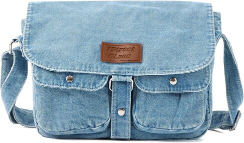 Denim Bag Casual Tote Bag Aesthetic Canvas Messenger Bag Lightweight Crossbody for Women and Men in Saudi Arabia