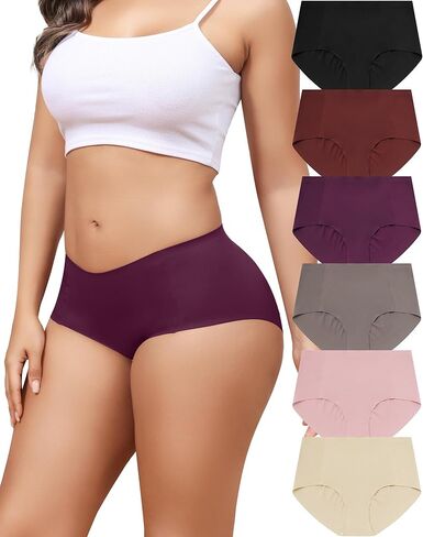 LEVAO Women's Underwear Seamless No Show Hipster Bikini Panties Stretch Invisible Briefs 6 Pack S-2XL in Saudi Arabia
