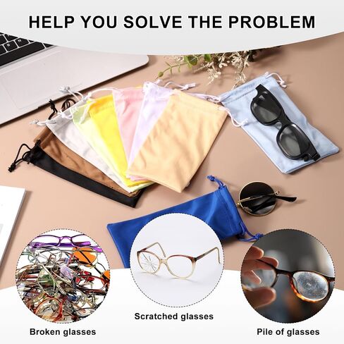uxcell Microfiber Eyeglass Cases Glasses Pouch with Drawstring in Saudi Arabia