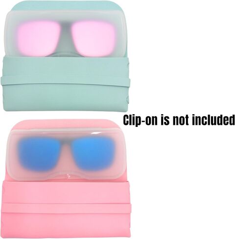 Clip on Glasses Case Pouch Hard Shell, Case for Clip on Sunglasses, Clip-on Sunglasses Clear Box, Thin Flat Glasses Storage in Kuwait