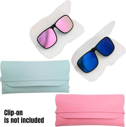 Clip on Glasses Case Pouch Hard Shell, Case for Clip on Sunglasses, Clip-on Sunglasses Clear Box, Thin Flat Glasses Storage in Kuwait