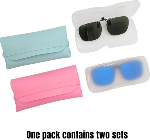 Clip on Glasses Case Pouch Hard Shell, Case for Clip on Sunglasses, Clip-on Sunglasses Clear Box, Thin Flat Glasses Storage in Kuwait