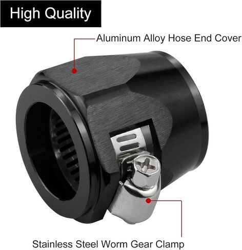 12AN Hose Finisher Clamp Aluminium Black for Stainless Braided Hoses,Rubber Hoses end Finisher in Kuwait