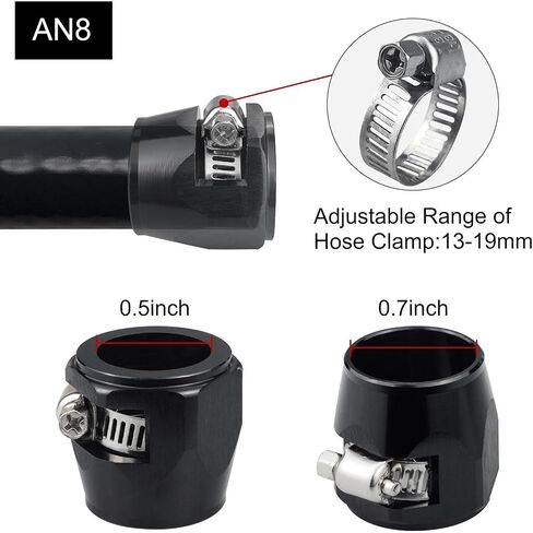 12AN Hose Finisher Clamp Aluminium Black for Stainless Braided Hoses,Rubber Hoses end Finisher in Kuwait