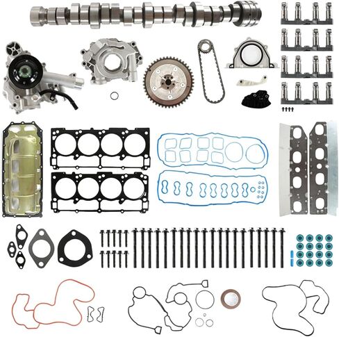 مجموعة عمود الحدبات MDS مع مضخة الزيت ومضخة المياه من 2009-2019 RAM 1500 5.7L HEMI LAVERS SET ، استبدل OE # 53022263AF ، 53021726AC ، 53021726AD ، HB228 in Saudi Arabia