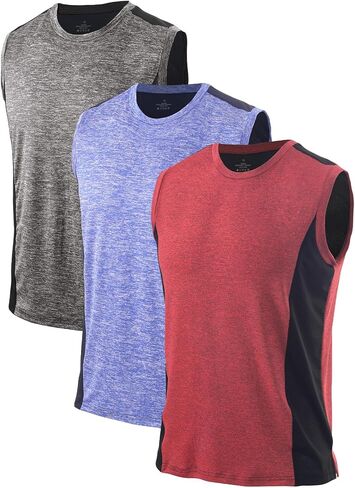 Air Curvey 3 Pack Men Men Men Toxt Tops Tops Ocleveless Muscle Gym Tank Top Quick Quick Dry in Kuwait