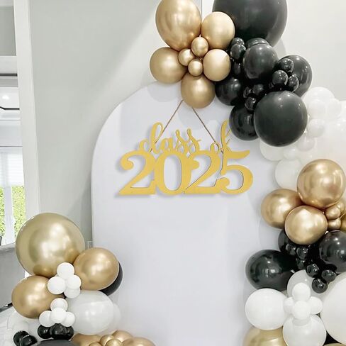 Graduation Decorations Wooden Class of 2025 Photo Props Party Backdrop Decor for School Grad Party Gifts (Gold) in Saudi Arabia