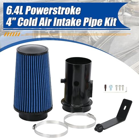 PTNHZ 6.4L Powerstroke 4" Cold Air Intake Pipe Kit W/Oiled Filter Replacement With 2008-2010 Ford F-250 F-350 F-450 Super Duty 6.4L Diesel in Saudi Arabia