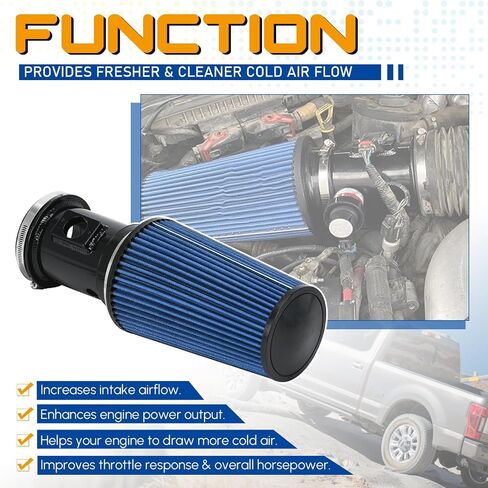PTNHZ 6.4L Powerstroke 4" Cold Air Intake Pipe Kit W/Oiled Filter Replacement With 2008-2010 Ford F-250 F-350 F-450 Super Duty 6.4L Diesel in Saudi Arabia