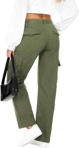 TRGPSG Womens Cargo Pants, Y2K Casual Pants Parachute Pants Relaxed Fit Streetwear with Multiple Pockets in Kuwait
