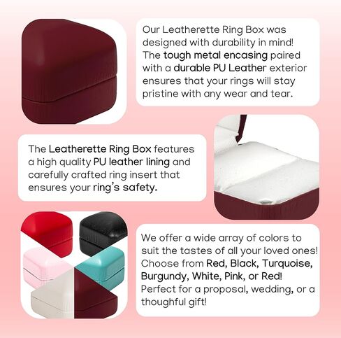 Prestige & Fancy Elegant PU Leather Ring Box - for your Wedding ring- Engagement ring, jewelry gift box for all rings, girls Ring gift box, (Turquoise) in Kuwait