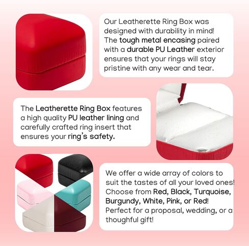 Prestige & Fancy Elegant PU Leather Ring Box - for your Wedding ring- Engagement ring, jewelry gift box for all rings, girls Ring gift box, (Turquoise) in Saudi Arabia